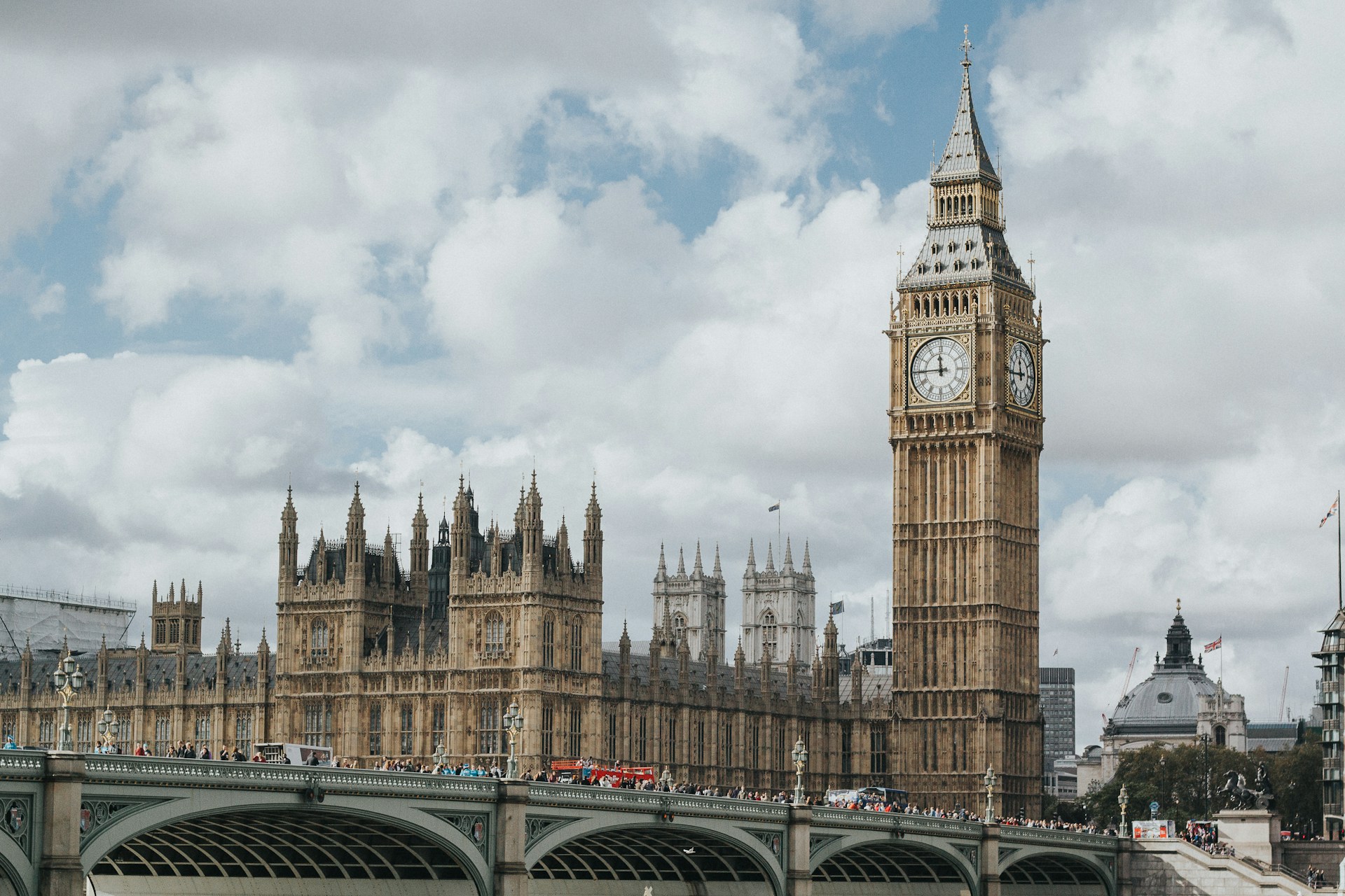 Big Ben Clock Tower and Houses of Parliament in London England