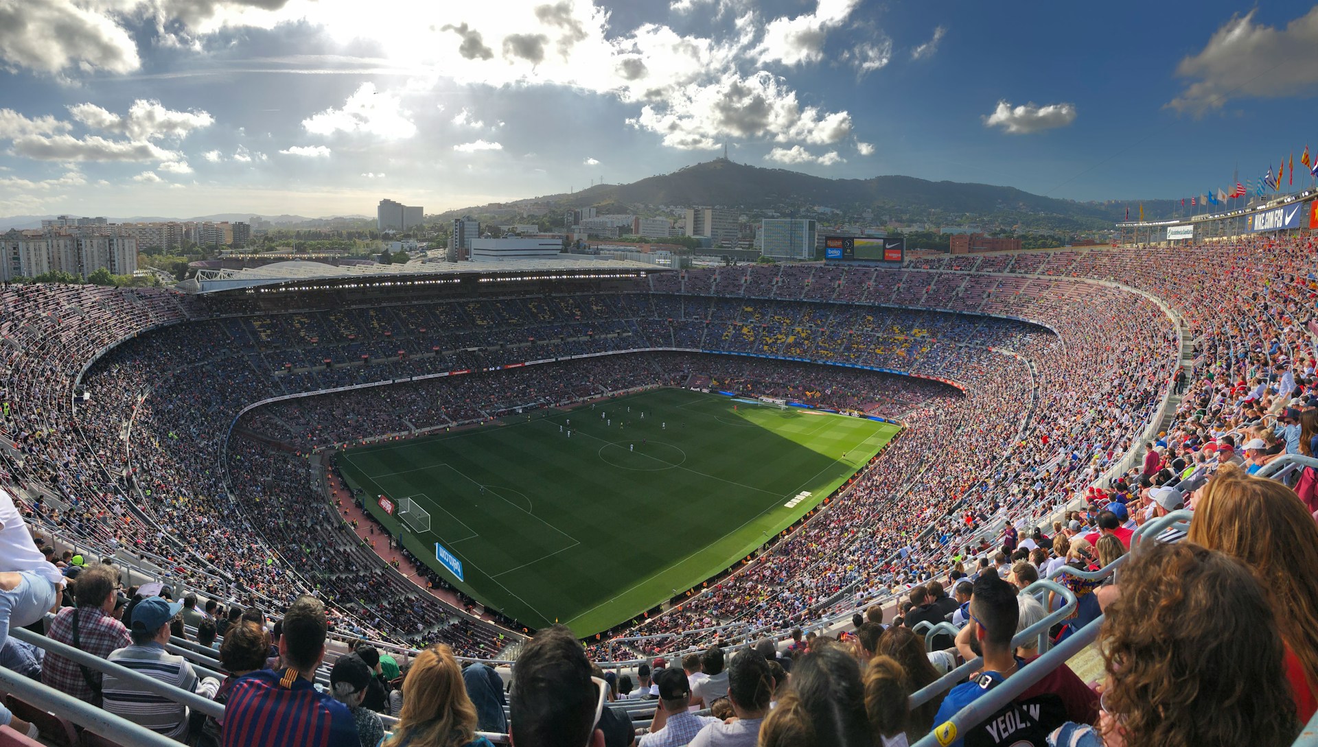 An aerial view of Camp Nou, home of Barcelona Football Club